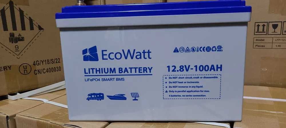 Акумулятор EcoWatt LiFePO4 Smart BMS 12.8V 100Ah ДБЖ для дому