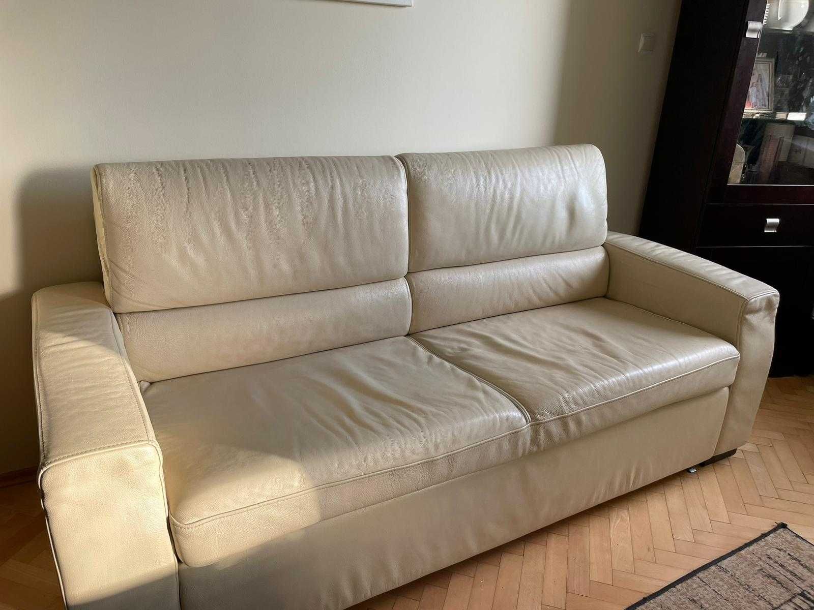 Sofa skórzana z funkcją spania