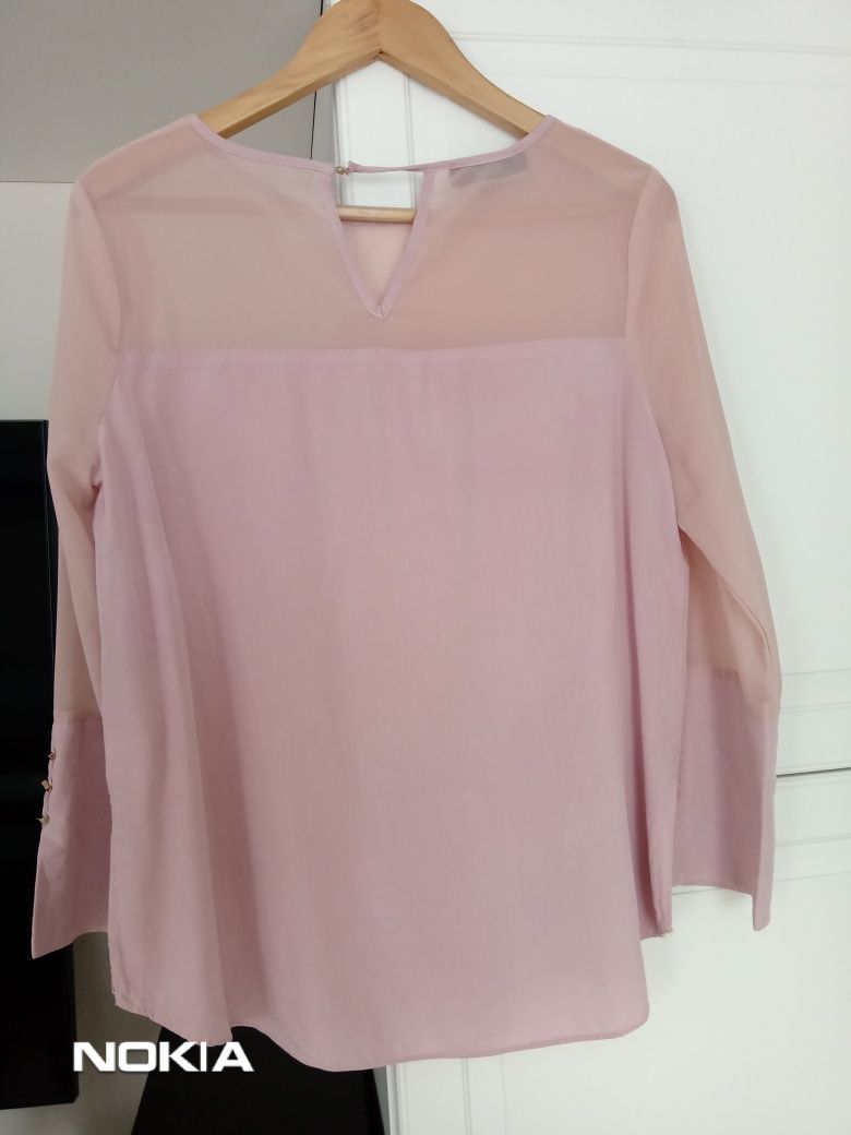 Różowa elegancka bluzka z wiskozy r.38