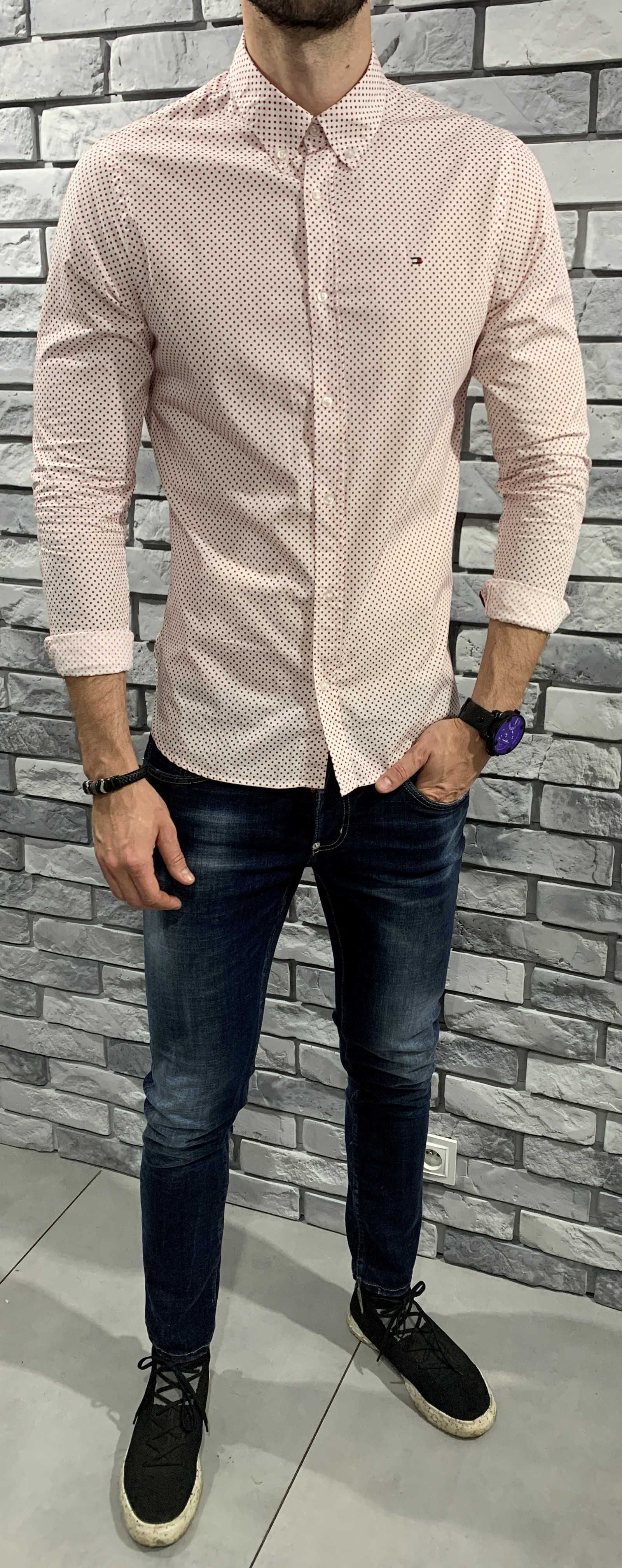 TOMMY HILFIGER oryginalna koszula S/M/L/XL/XXL kropki TOMMY JEANS
