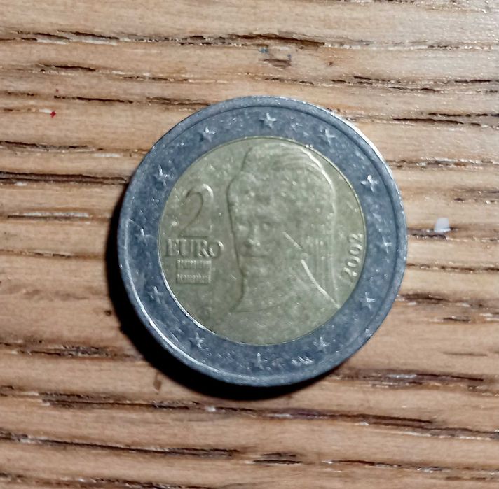 Moeda de 2 Euros 2002, Bertha Von Suttner, Moeda de Euro 2002 Áustria