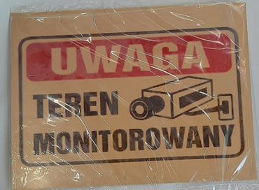 Tabliczka ostrzegawcza UWAGA teren monitorowany