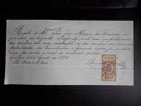 Documento / Recibo manuscrito , ano 1875  José Maria Fonseca