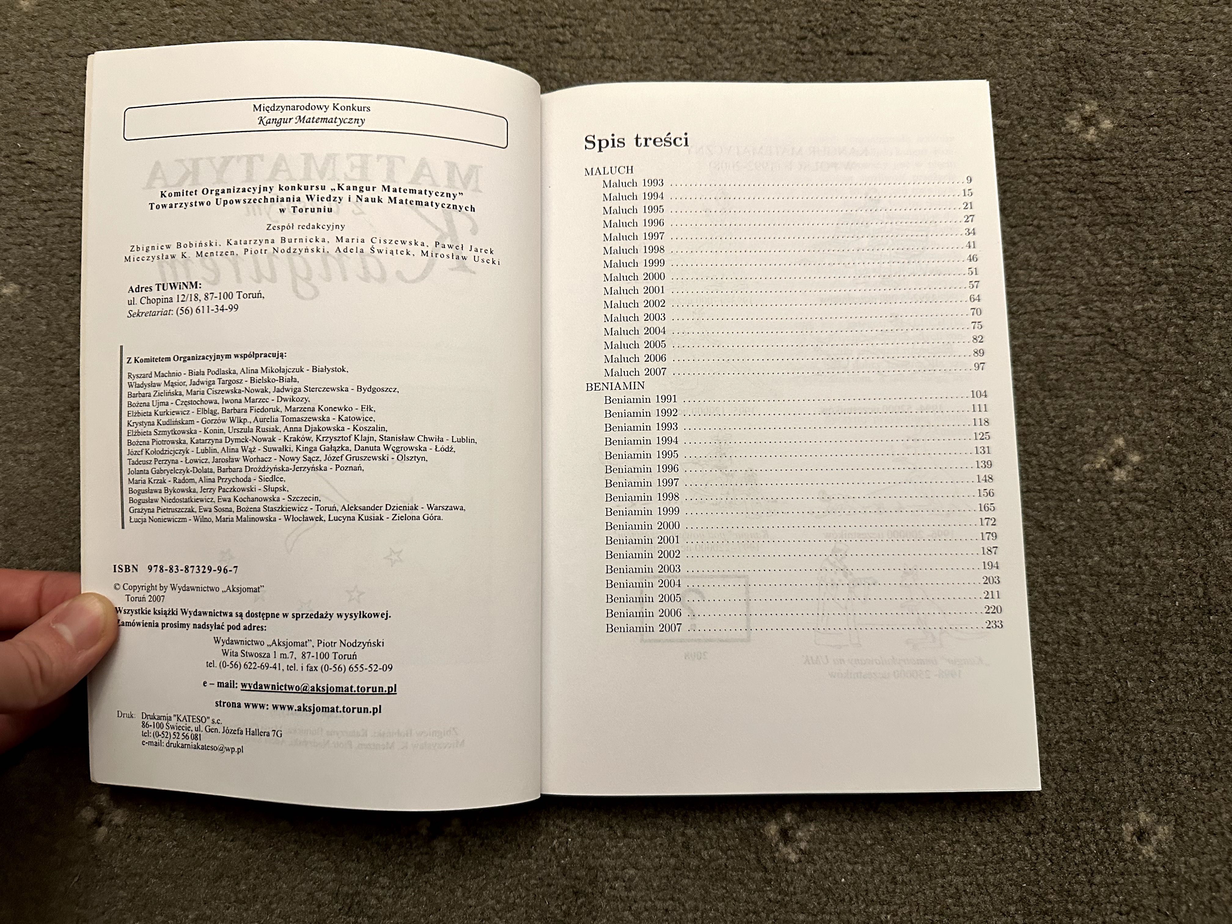 Matematyka z wesołym kangurem - wydawnictwo Aksjomat Toruń