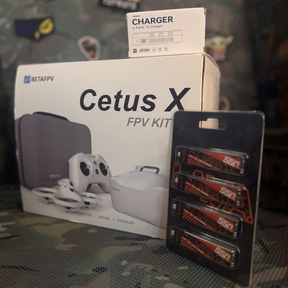 Комплект: Cetus X, зарядне BetaFPV з 6 портами та 4 акб на 550mha!