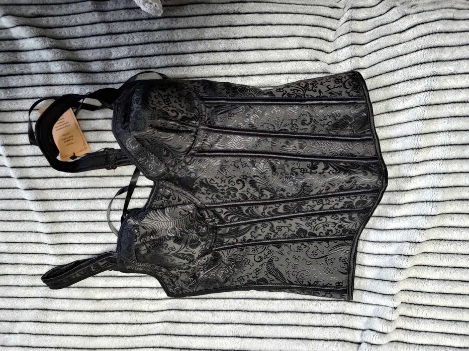 Gorset gotycki czarny steampunk rozmiar mniejsze M