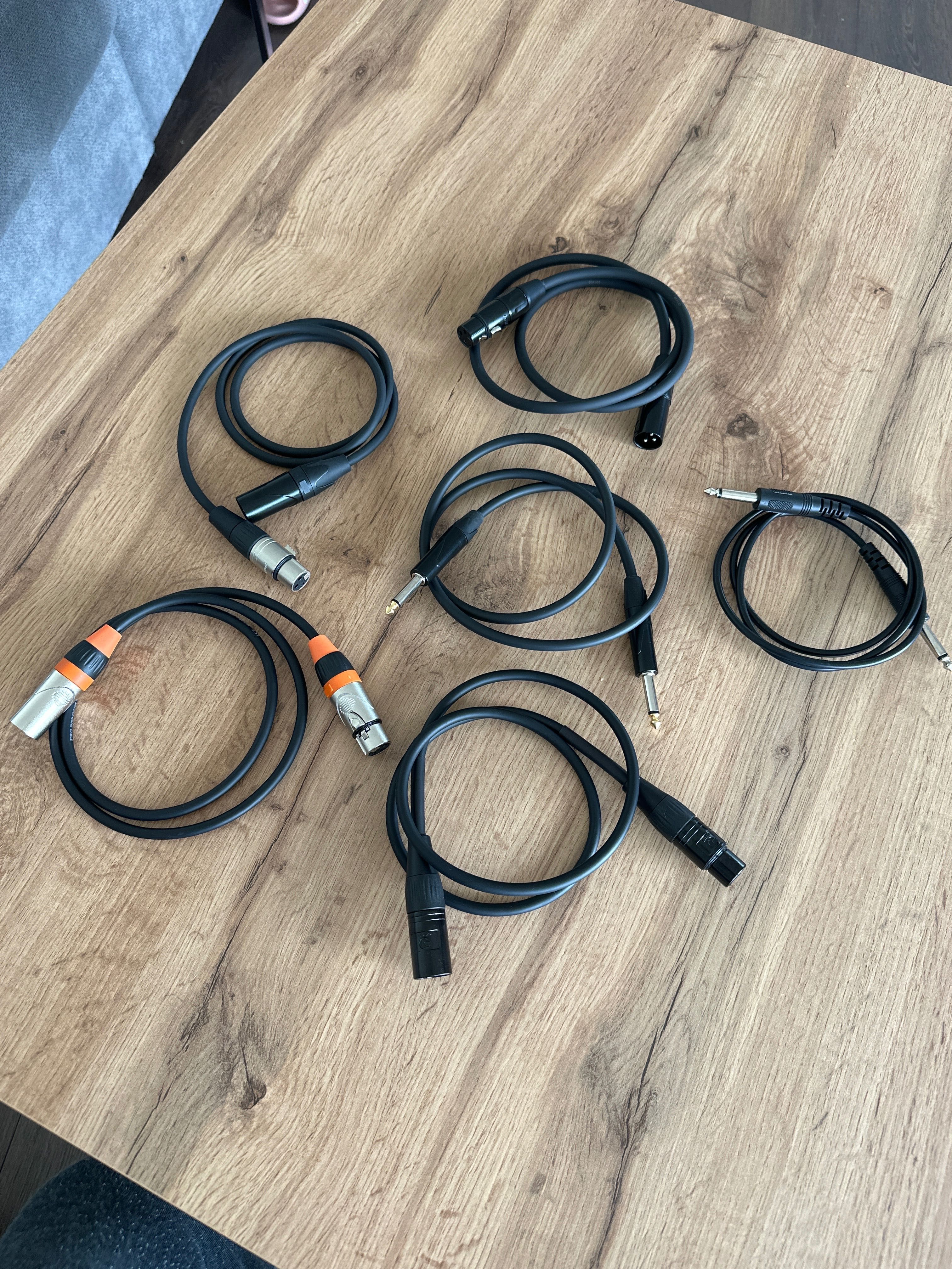 Kabel XLR 1 metr i Jack 6 sztuk