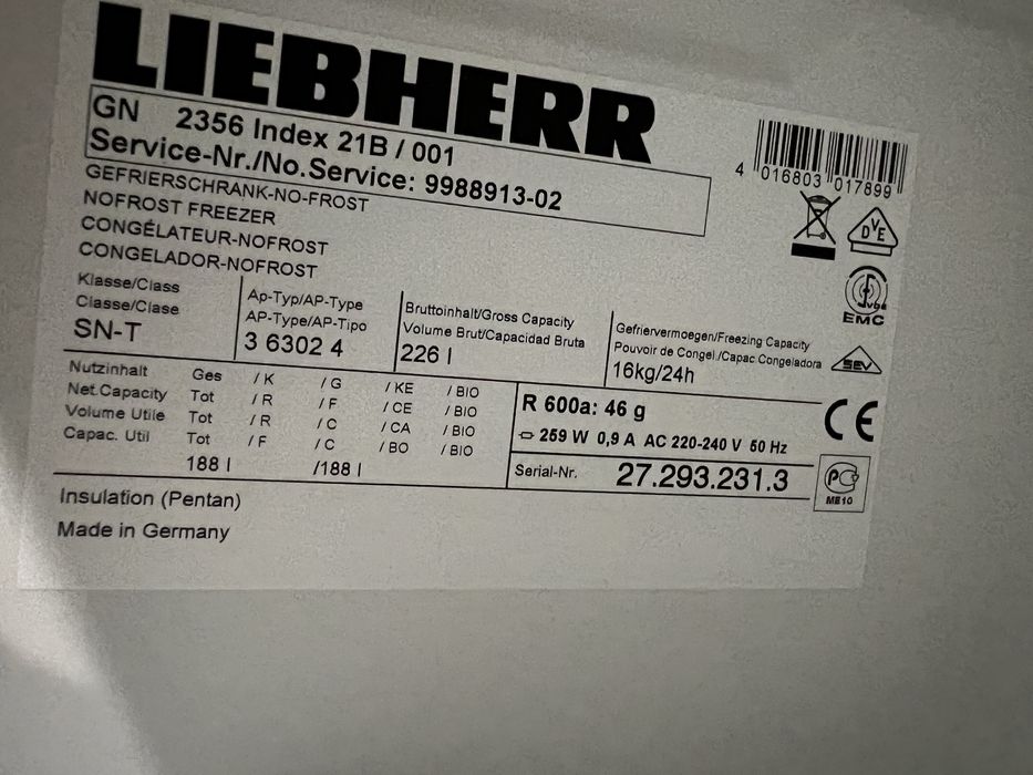 Морозильна камера liebherr GN2356 з Німеччини
