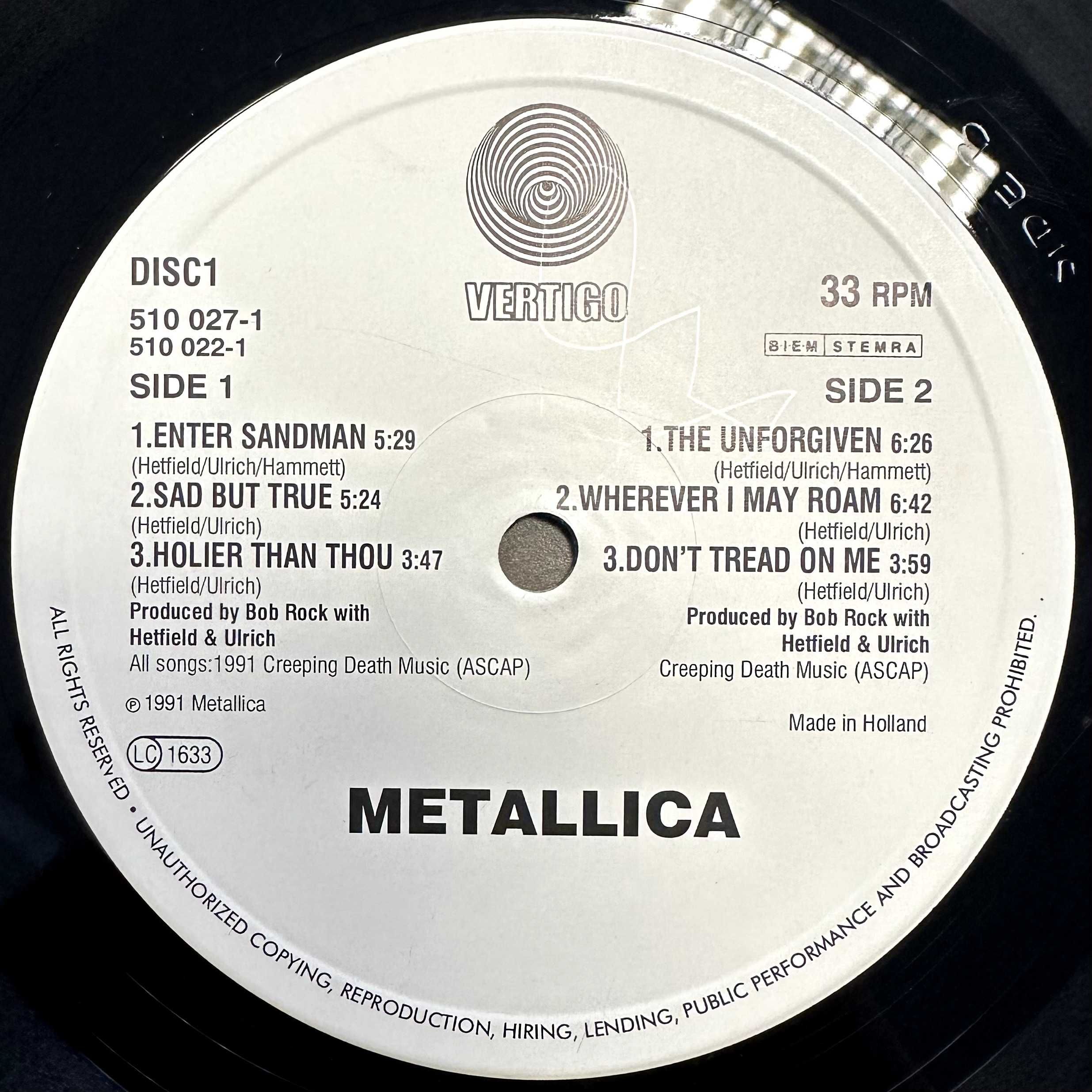 Metallica - Metallica (Vinyl, 1991, Holland)