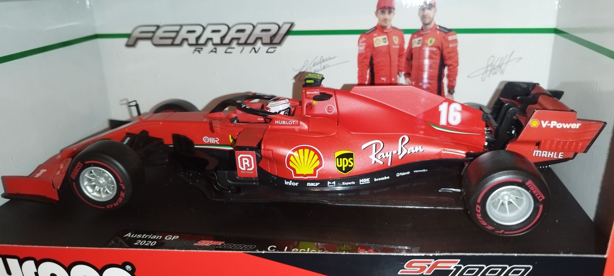 Bburago F1 Ferrari SF1000 GP Austrian GP 2020 C. Leclerc w skali 1:18