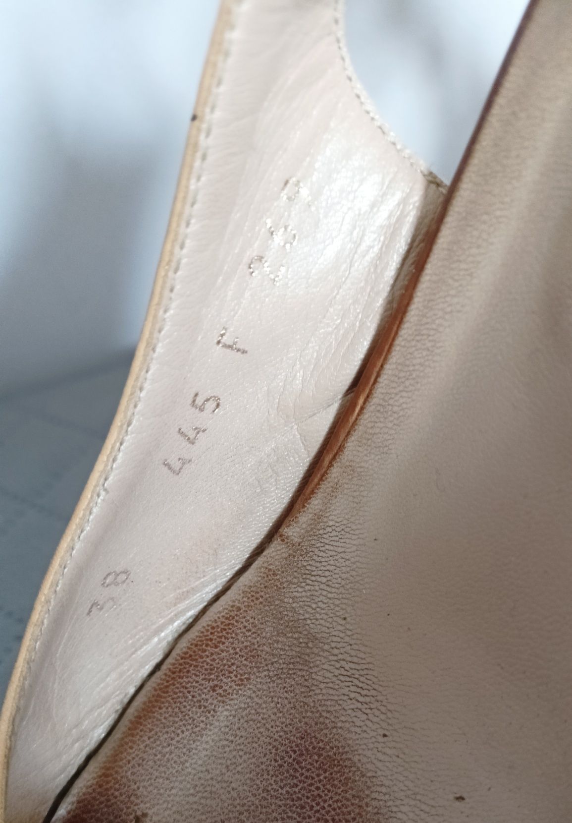 Gino Rossi czółenka buty sandały wygodny obcas skóra 38