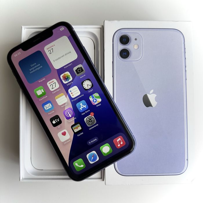 IPhone 11 Purple 64gb - BATERIA 100%! - SPRAWNY 100%