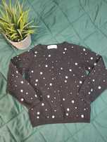 Czarny sweter w gwiazdki dla dziewczynki 98/104