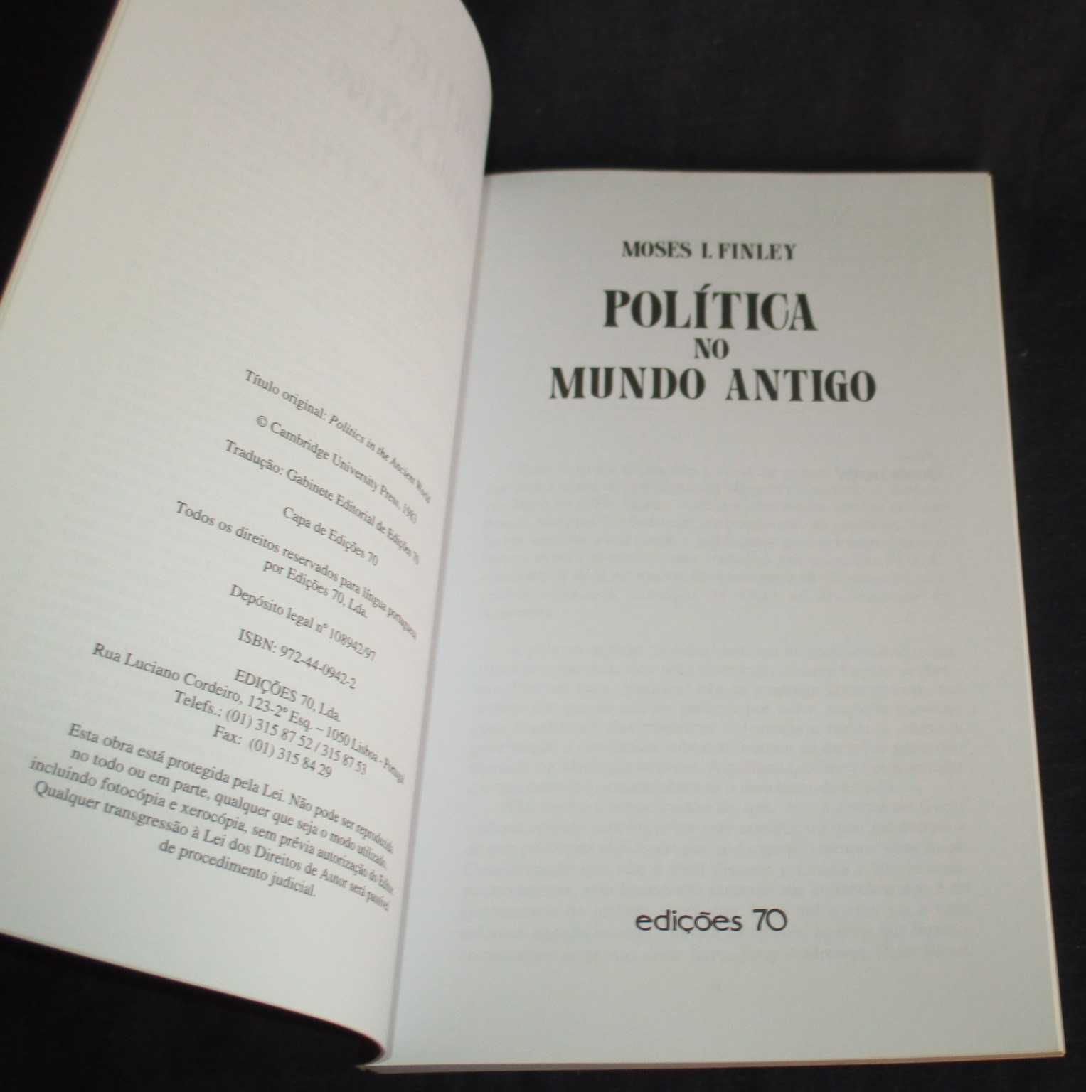 Livro Política no Mundo Antigo Moses I. Finley