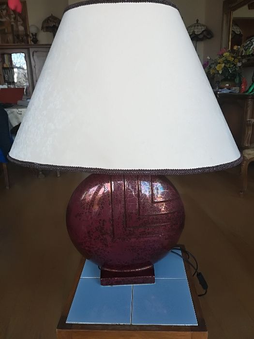 Lampa ceramiczna duża owalny abażur
