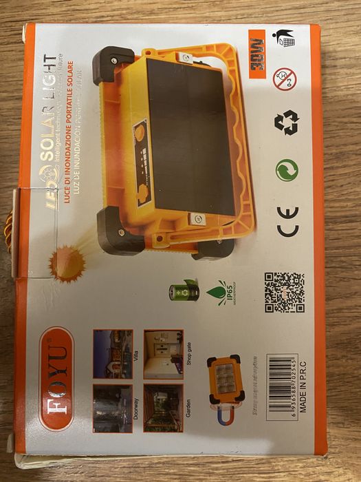 светильник FOYU FO-TA162 30W + power bank  с солнечной панелью