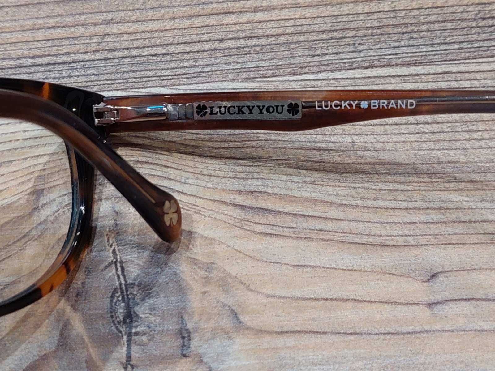 Piękne okulary w rogowej oprawie D 603  od Lucky Brand! Orygynał !