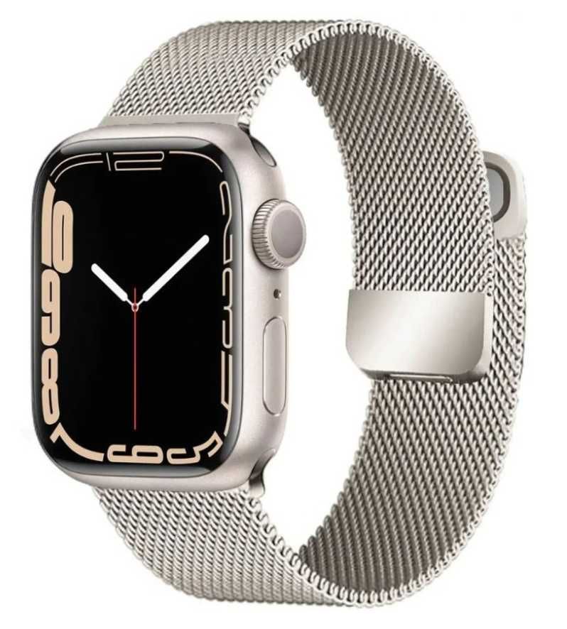 Apple Watch Serie 7 Starlight bracelete milanese com LTE