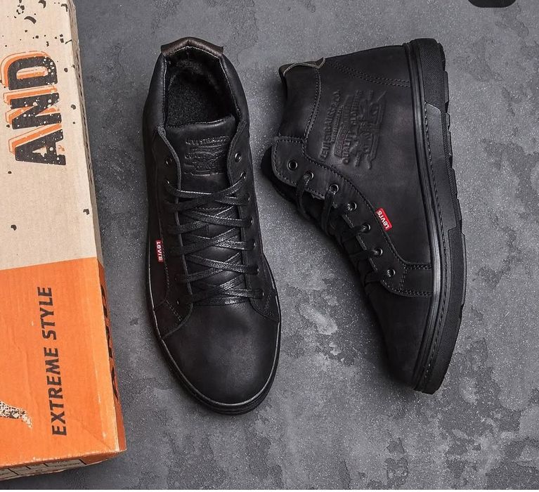 Мужские зимние ботинки Levi's Мужские зимние кожаные кроссовки Levi's