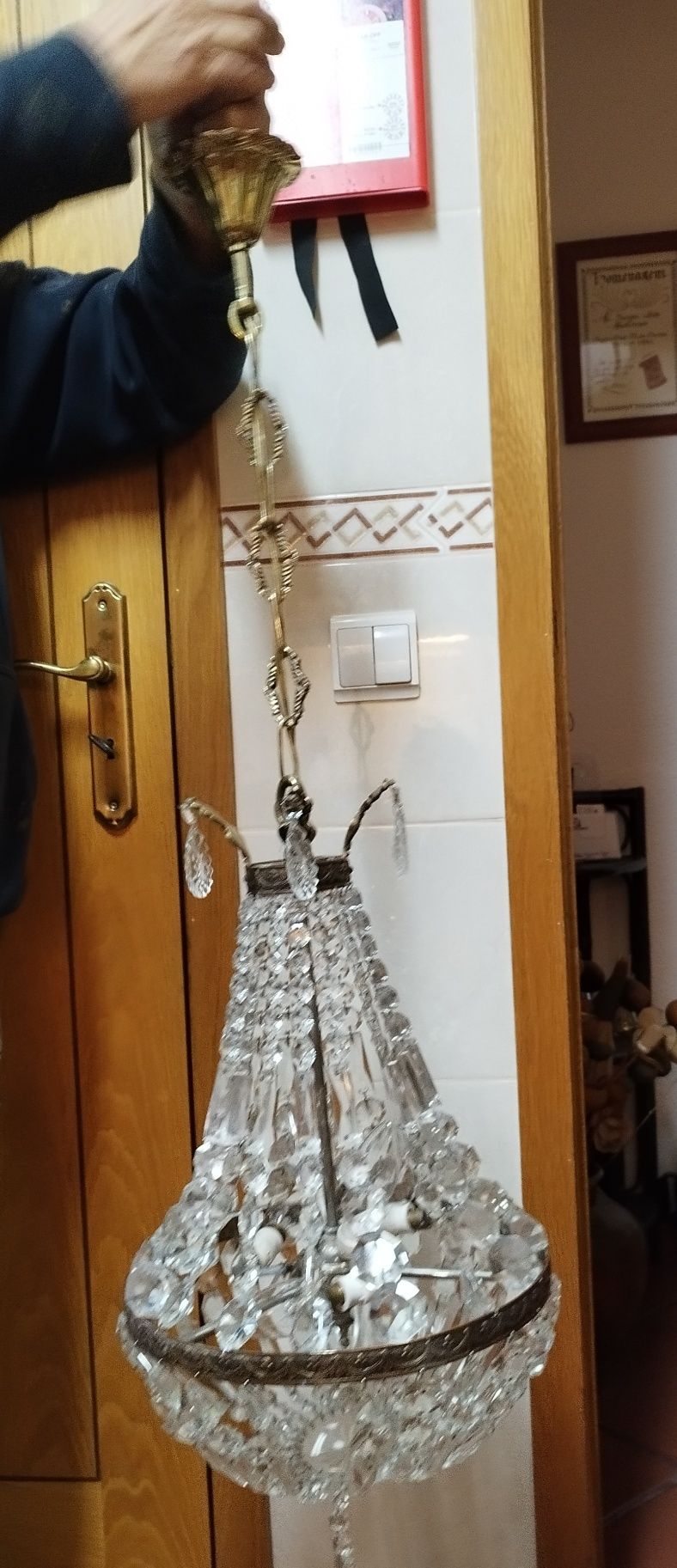 Conjunto de Candeeiros vintage de tecto e par de mesa de cabeceira