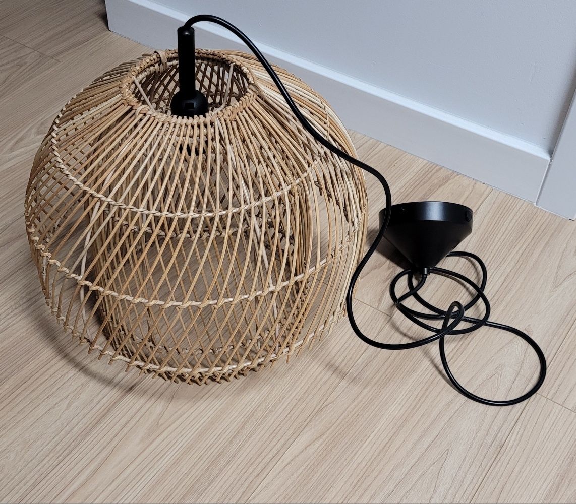 Lampa wiszaca,sufitowa rattanowa boho kery rustykalną, E27