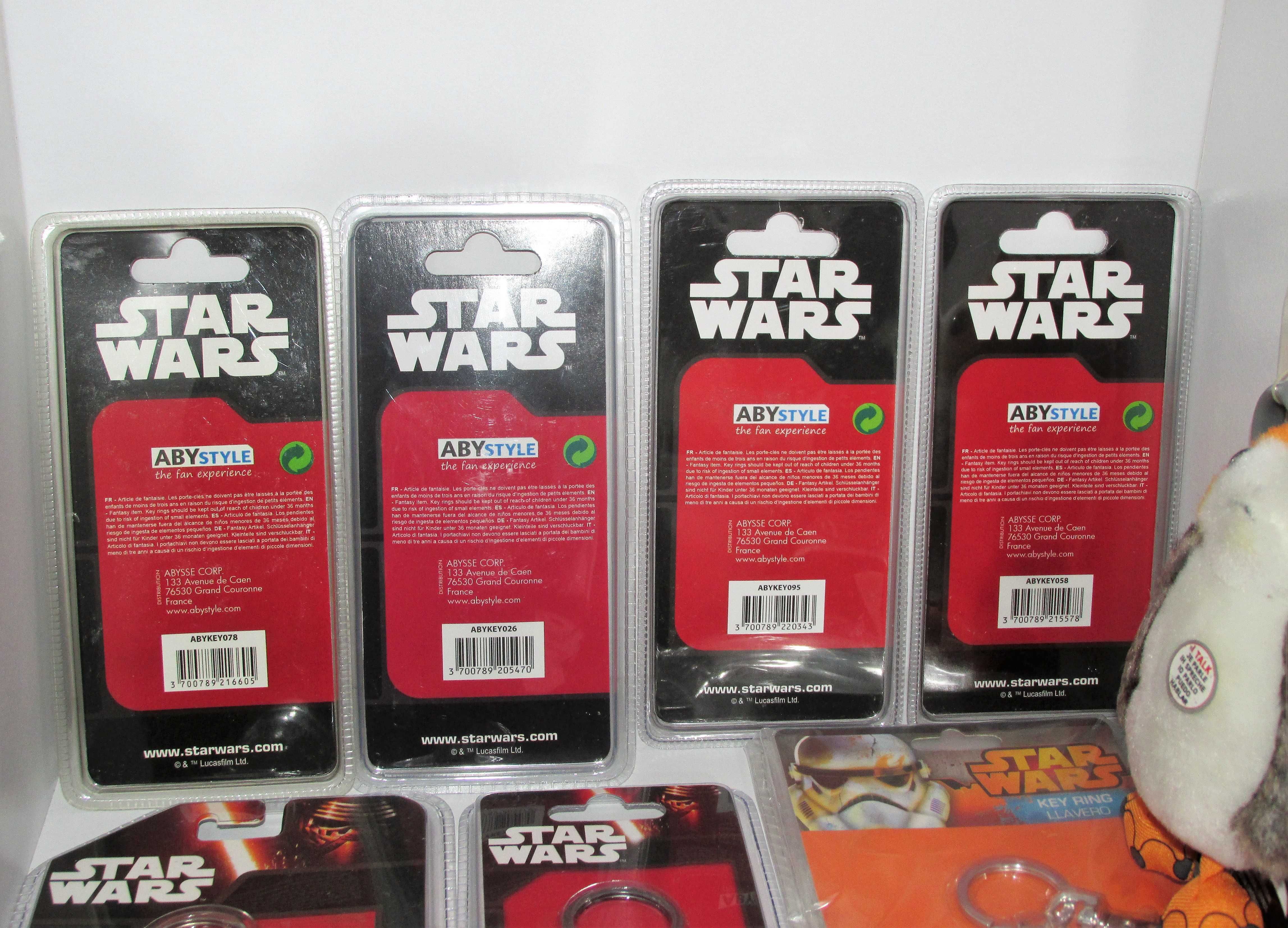 Conjunto de 8 Porta-chaves Star Wars Novos/Selados