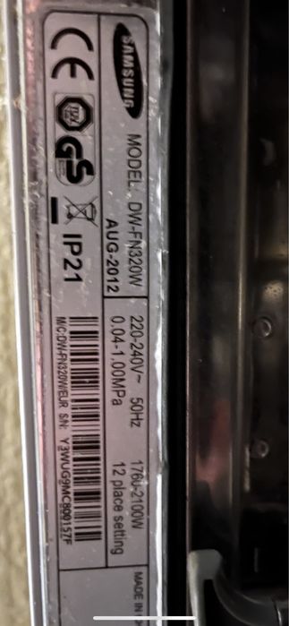 Máquina Loiça Samsung DW FN320W - ler anúncio