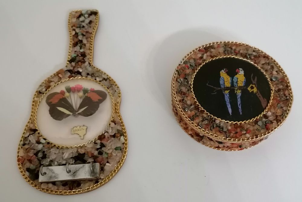 Conjunto  de decoração quadro de borboletas + Guarda jóias