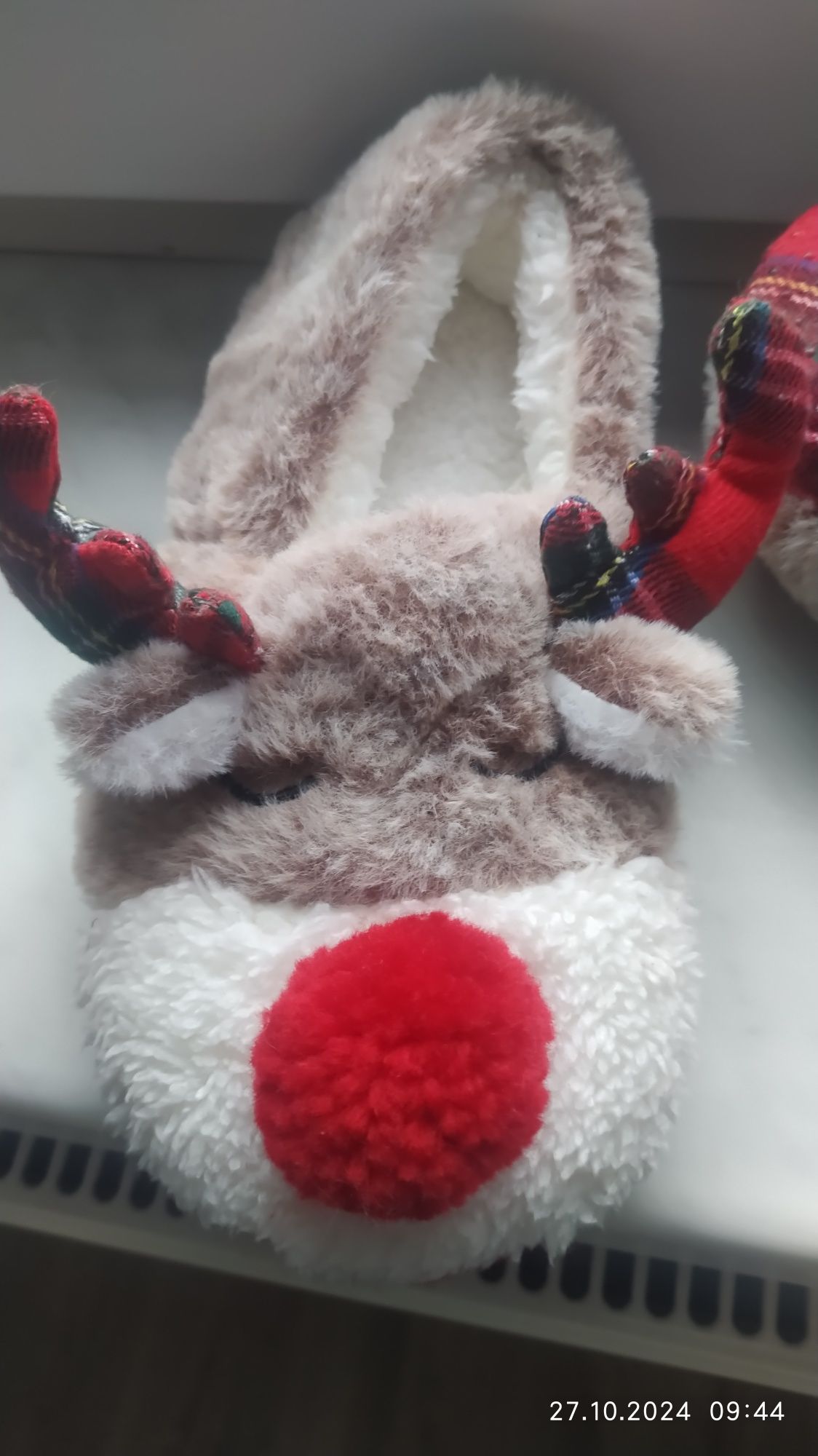 Kapcie Świąteczne rudolf