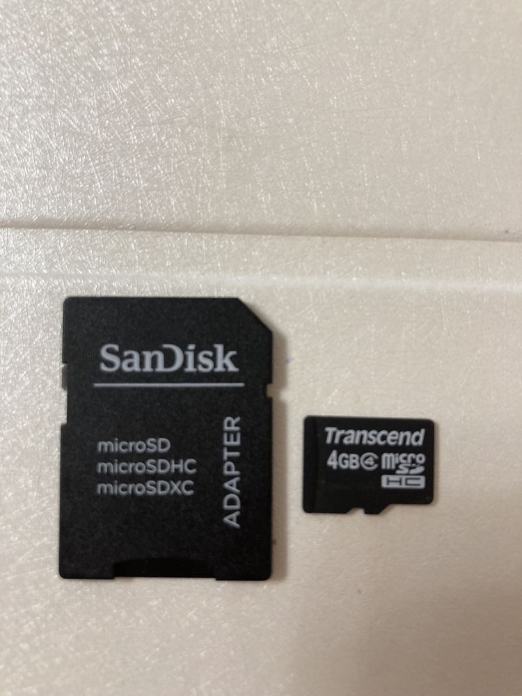Комплект Карта памяти Transcend  4 GB micro SDHC Class 4 Adapter