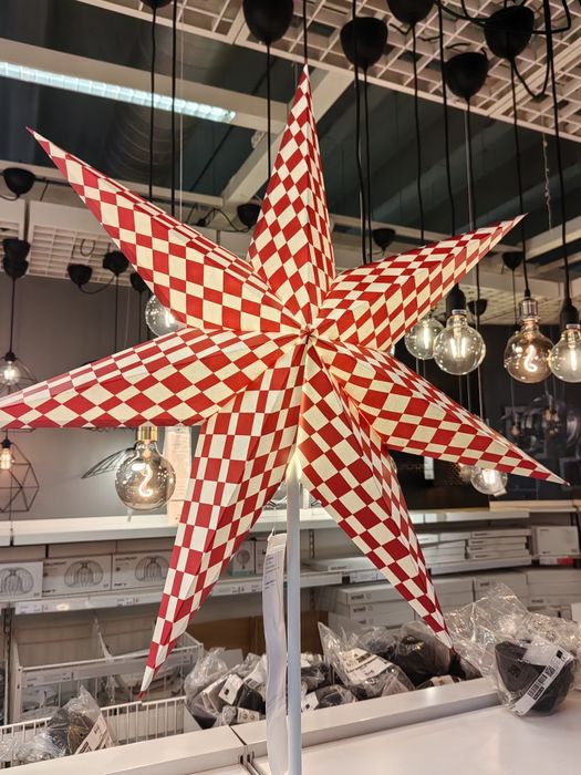 Strala klosz Ikea czerwony biały 70cm