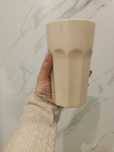 Kubek IKEA Pokal beżowy ecru wysoki latte do kawy