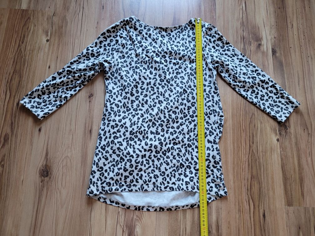 Cienka bluzka ciążowa, rekaw do łokcia, cętki M h&m mama