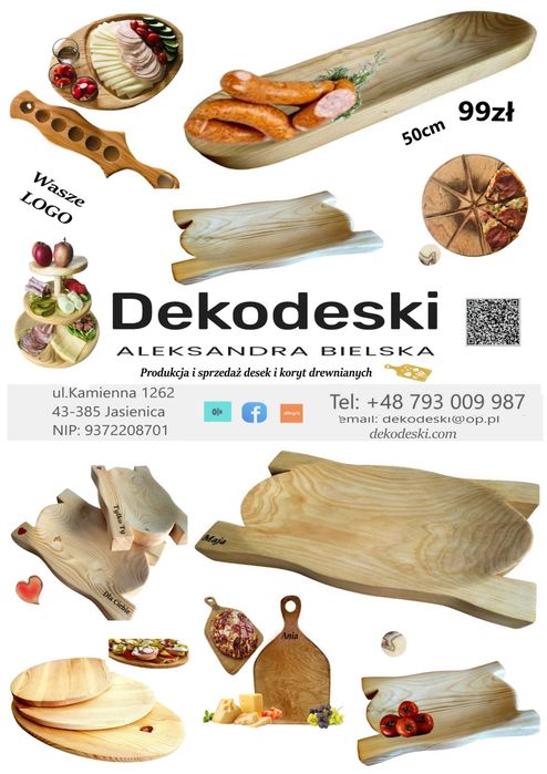 Wiosenne Korytko Regionalne Drewniana TACA na mięso sery Grill DELUX32