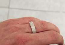 Pierścionek p585 Diamenty 235szt. 0,33ct 3,10g r.21 Białe złoto Kruk