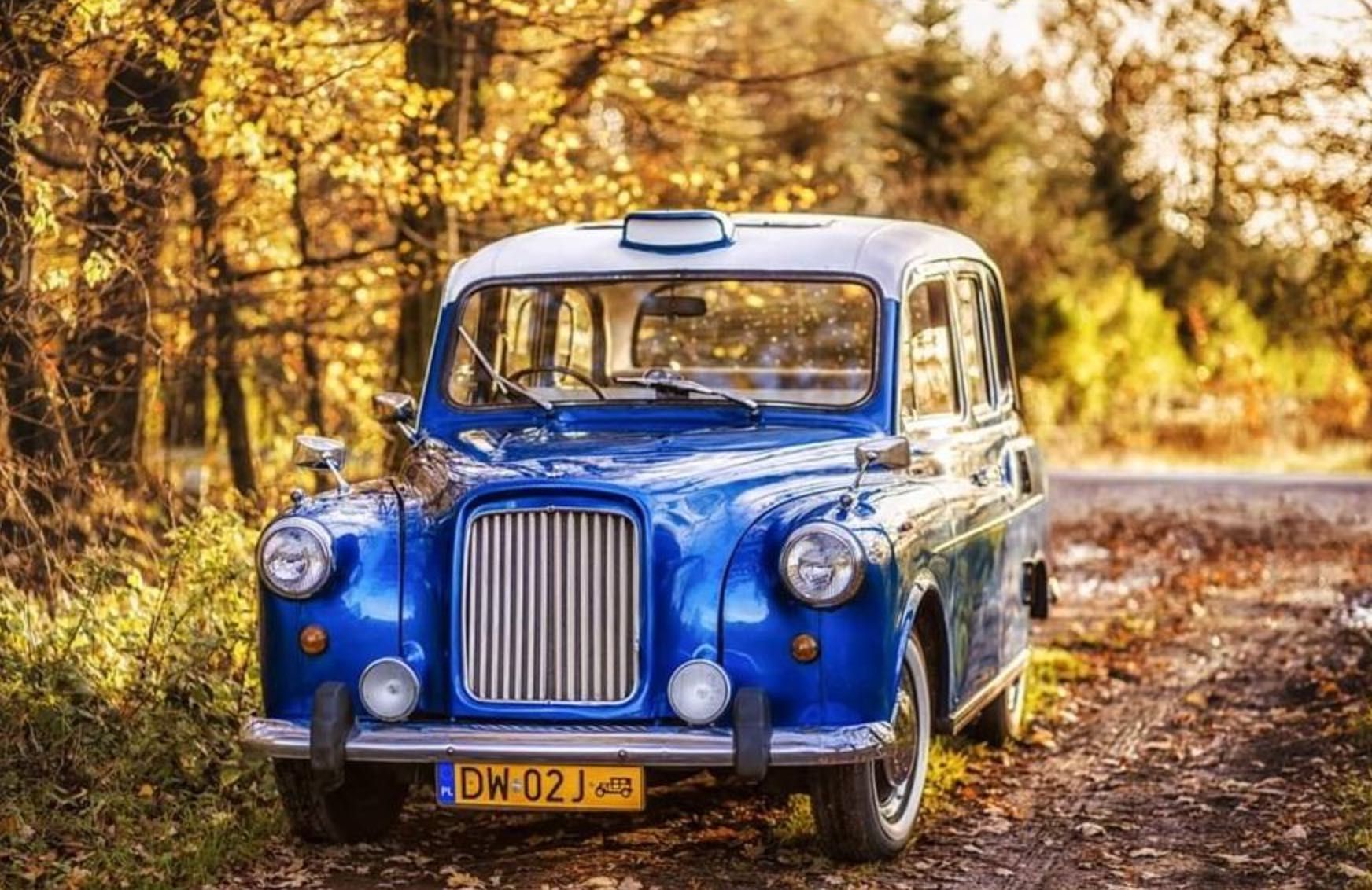 Blue London Taxi - zabytkowe auto do ślubu Lublin i okolice.