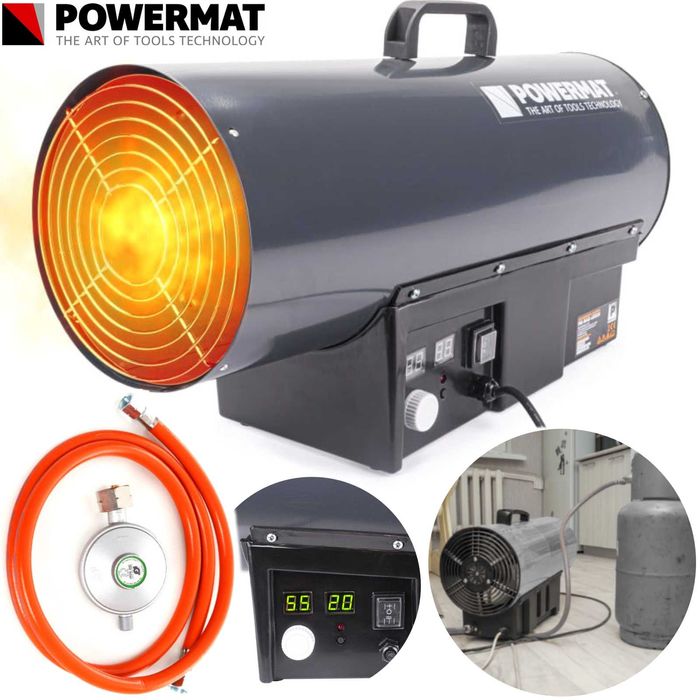 POWERMAT Nagrzewnica Gazowa Dmuchawa Termostat 65kw Lcd PM1028