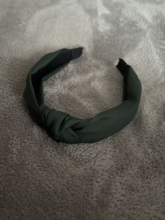 Ciemna zielona opaska damska na głowę