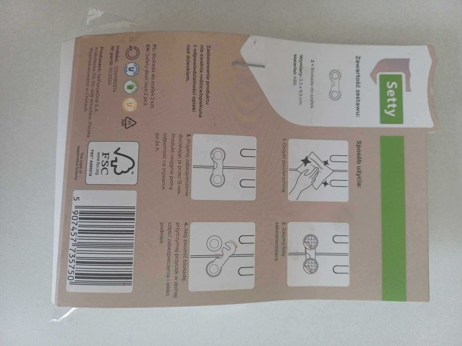 blokada do szafek mebli 2 sztuki białe