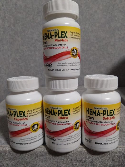Залізо, iron, iherb,Natures Plus, Hema-Plex