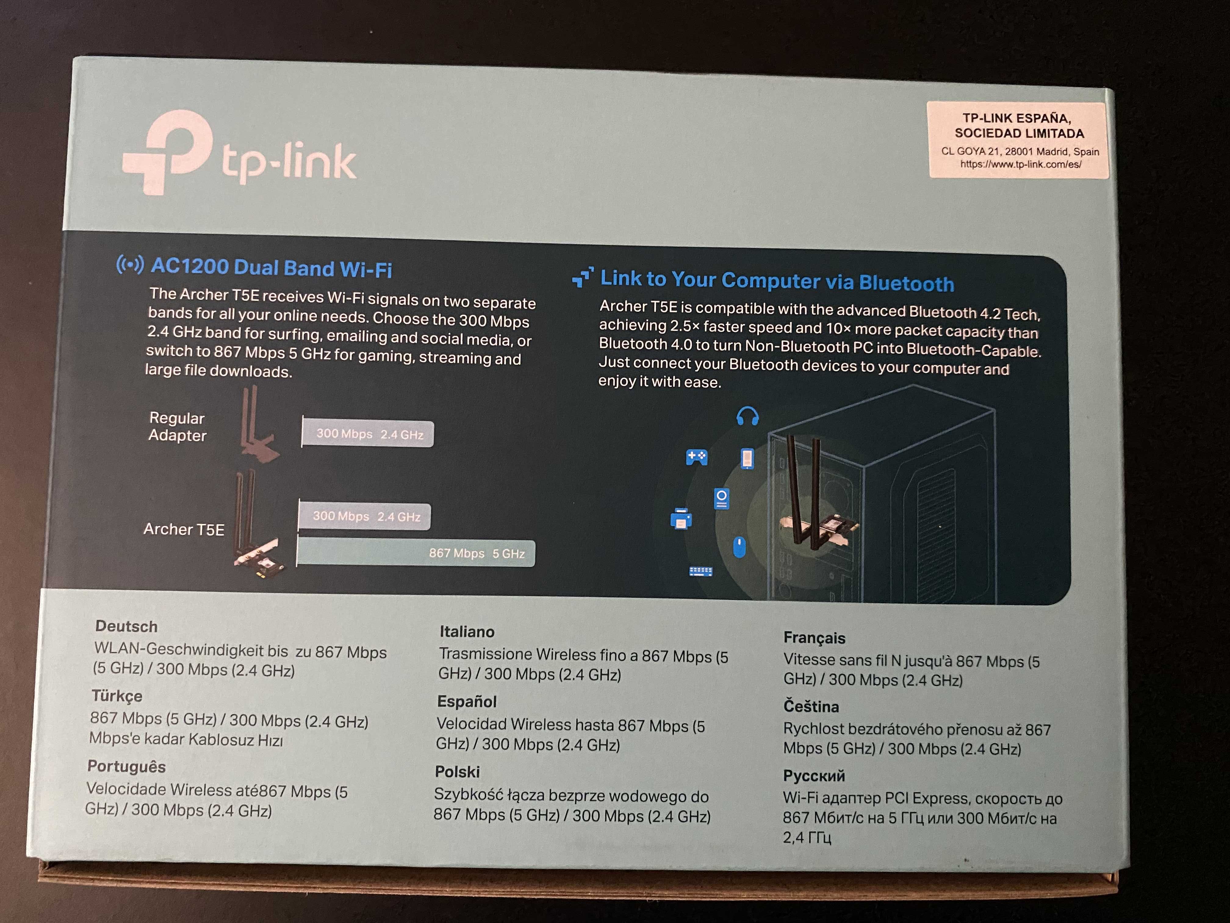 Wifi PCI TP-Link T5E AC 1200