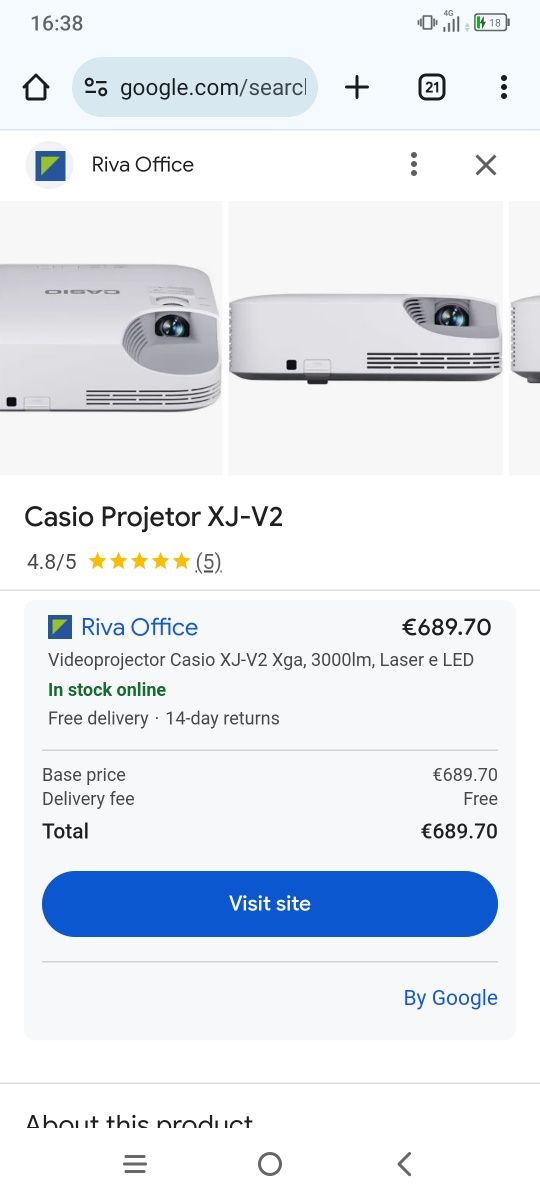 Vídeo Projetor DLP vendo troco
