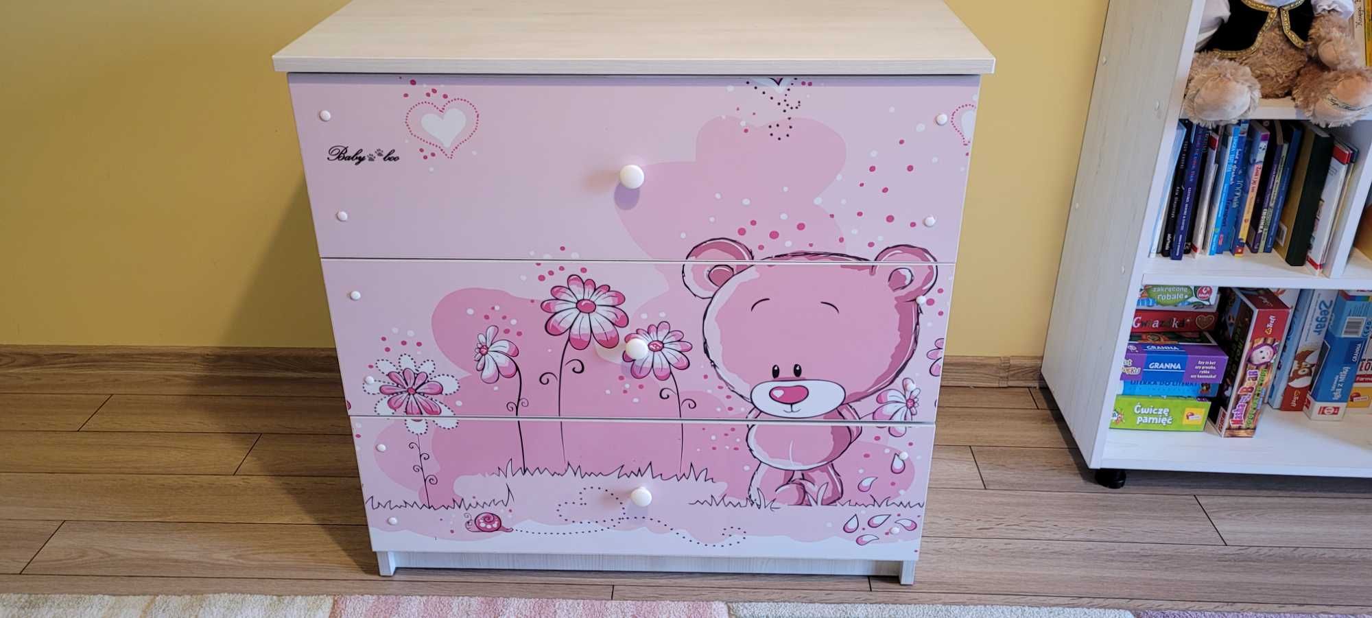 Komoda Baby Boo Różowy Miś 80x40x80cm, Używane, złożona, Skawina