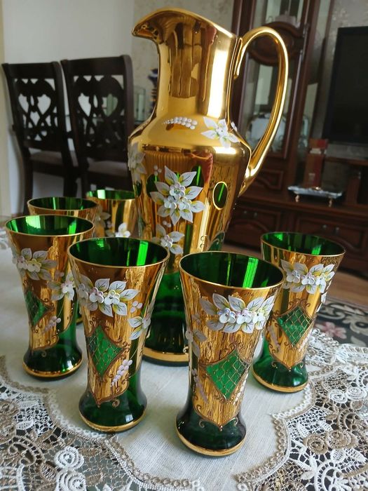 Набор для напитков смальта, Bohemia, Чехия.