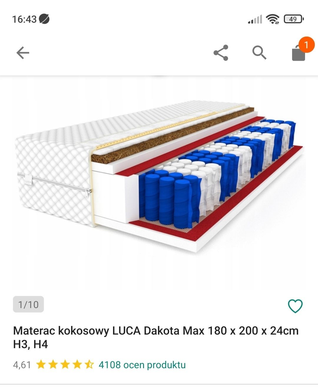 Materac Luca Dakota 180/200/24