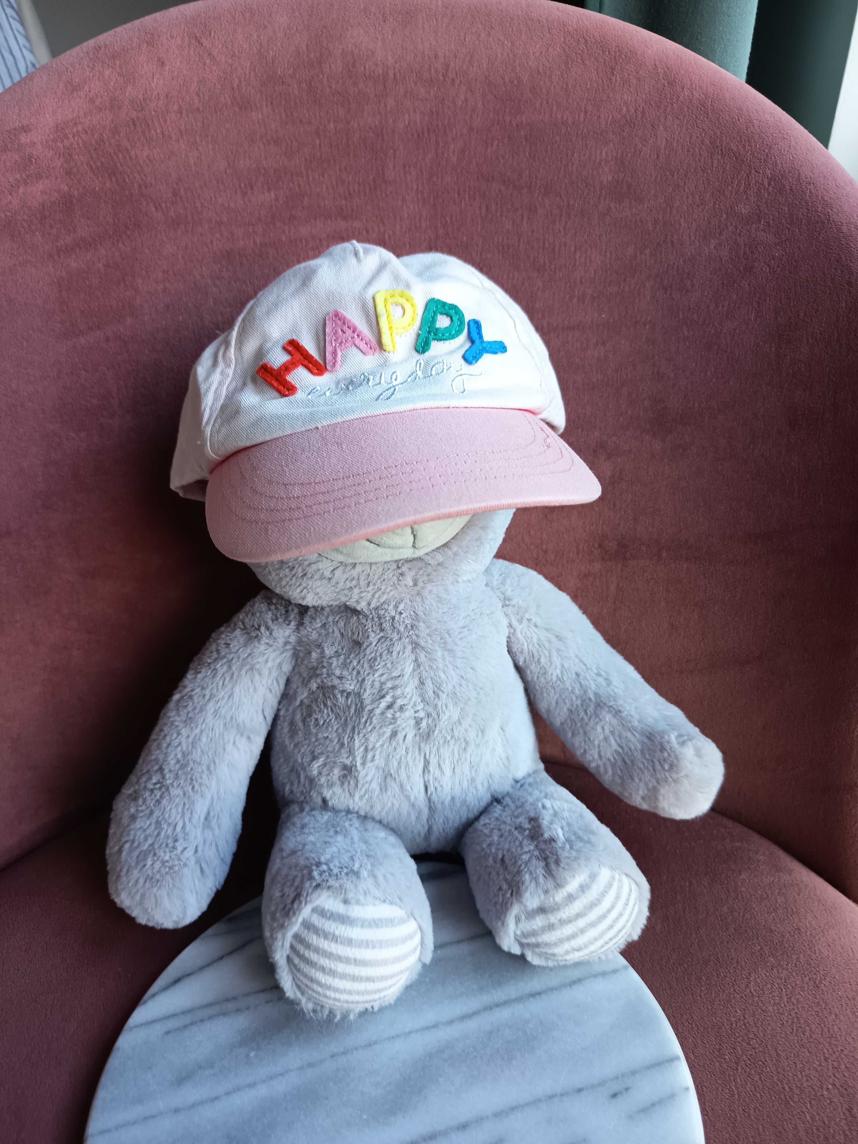 H&M różowa czapka z napisem Happy 1-2 lata