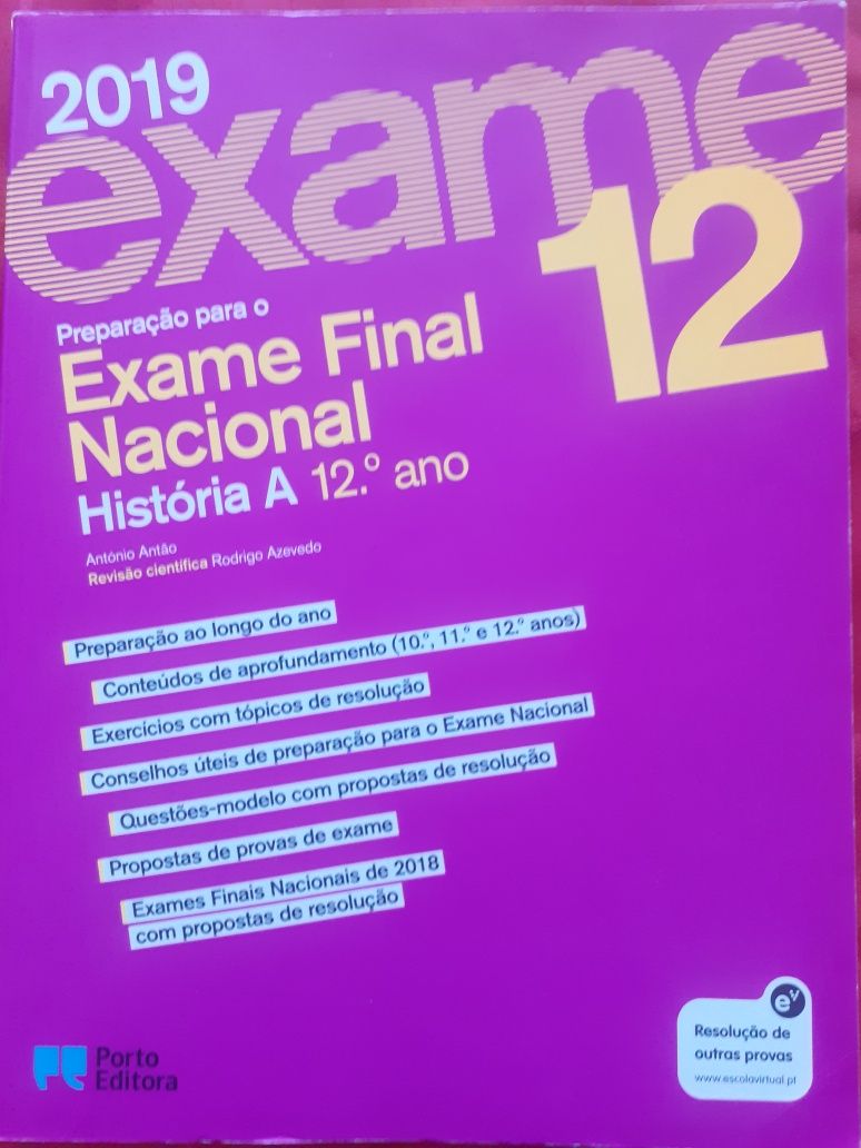 História A 12° Ano Preparação Exame Final ISBN 9789720001344