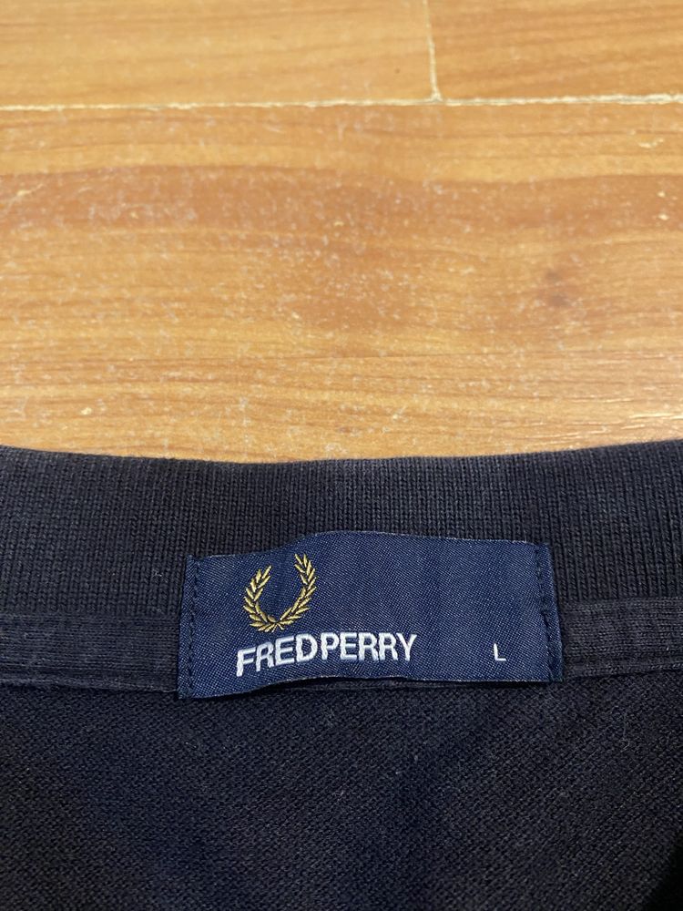 Темно синяя женская футболка поло FRED PERRY | L размер