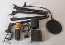 Conjunto Microfone condensador BM-800 Black. Novo!