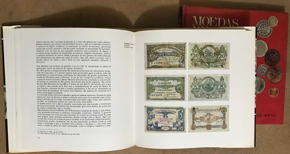 Livros "Moedas de Angola" e "O Papel Moeda em Angola"
